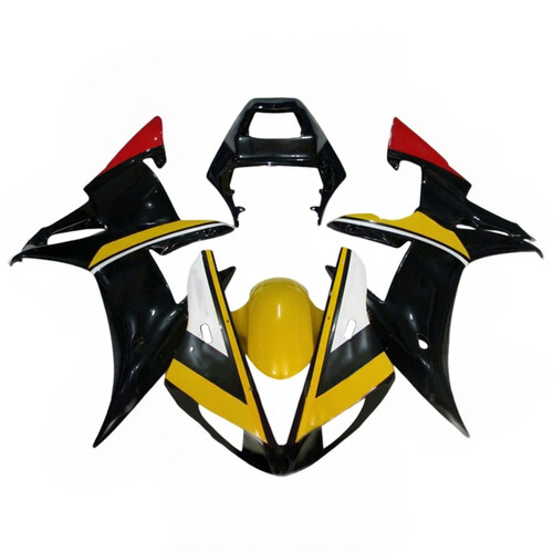 2002-2003 Yamaha YZF R1 Black White Yellow & Red Fairing Kit